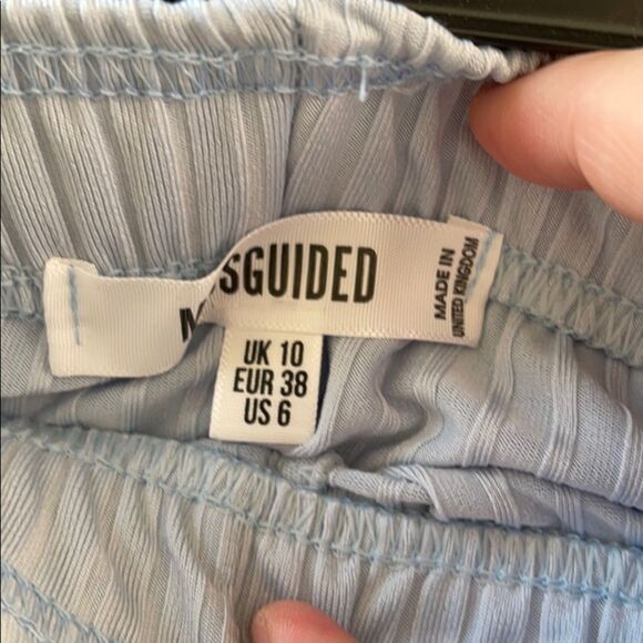 Missguided blue oversized ribbed joggers - Picture 5 of 5